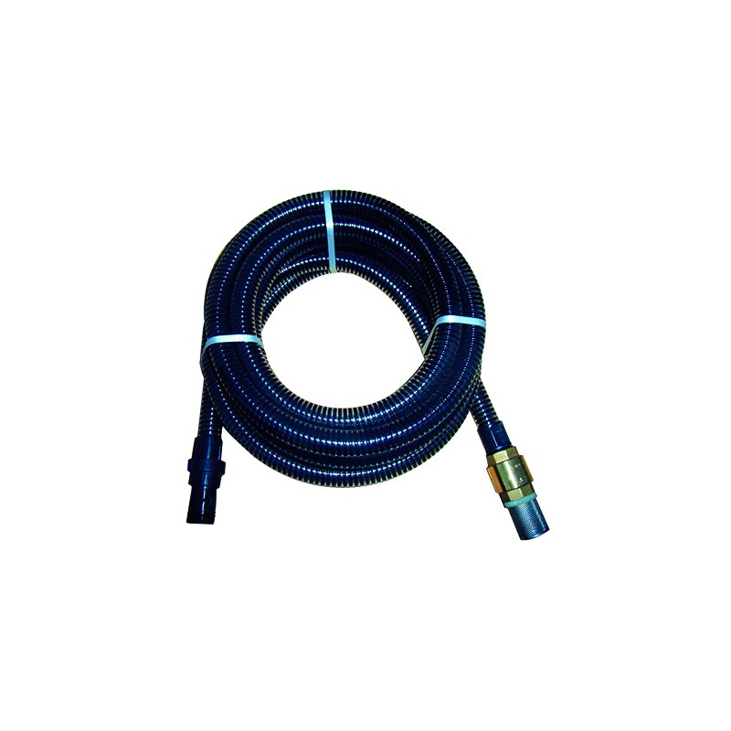 Kit d'aspiration, 8M de tuyau annelé bleu avec crépine et embouts laitons -  Beiser Environnement