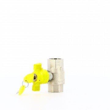 Vanne boisseau spherique a cle f/f 1'' en ligne