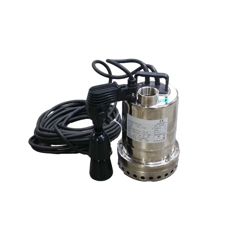 Pompe de relevage immergée 0,25KW Eaux chargées en Inox avec flotteur