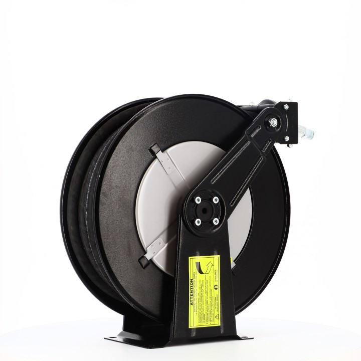 Enrouleur acier pour huile equipe flexible 10m en 1/2''