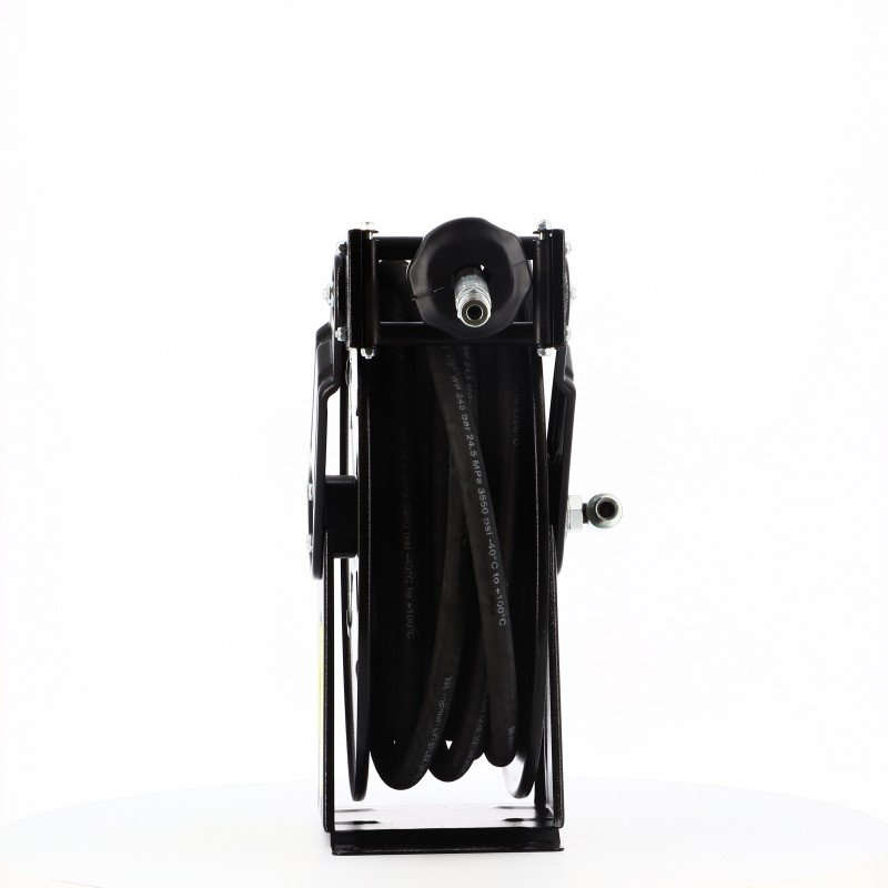 Enrouleur acier pour huile equipe flexible 15m en 1/2''