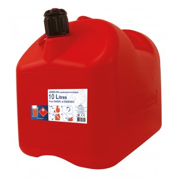 Jerrican plastique pour Essence 10L + bec anti-goutte