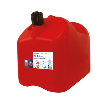 Jerrican plastique pour Essence 20L + bec anti-goutte