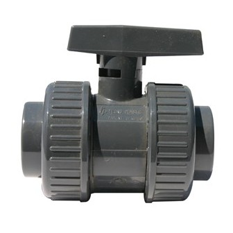 Vanne double union poignee grise pvc bvd ff 32