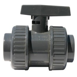 Vanne double union poignee grise pvc bvd ff 32