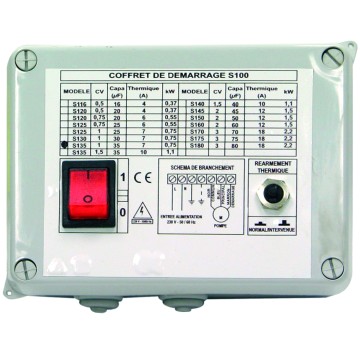 Coffret de demarrage pour Pompe forage Monop 15,5A
