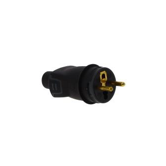 Fiche pour cable electrique - male 2 poles + terre 16a