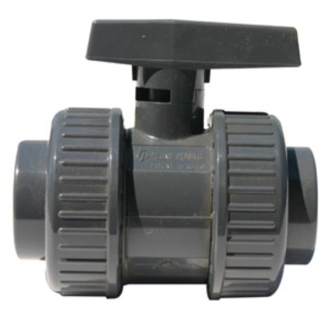 Vanne double union poignee grise pvc bve ff 3/4''