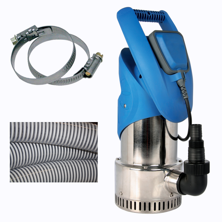 Pompe de relevage vide-cave 230V 0,5KW Eaux claires + Kit accessoires