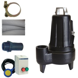 Pompe de relevage 2,2KW Triph Eaux chargees + Kit accessoires