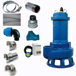 Pompe de relevage 2,2KW Triph Eaux chargées + Kit accessoires