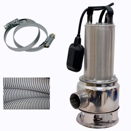 Pompe de relevage 230v 1,6KW Monoph Eaux chargées + Kit accessoires