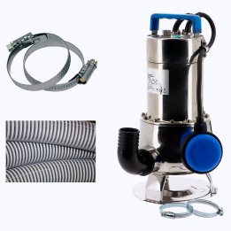 Pompe de relevage 230v 0,6KW Monoph Eaux chargées + Kit accessoires