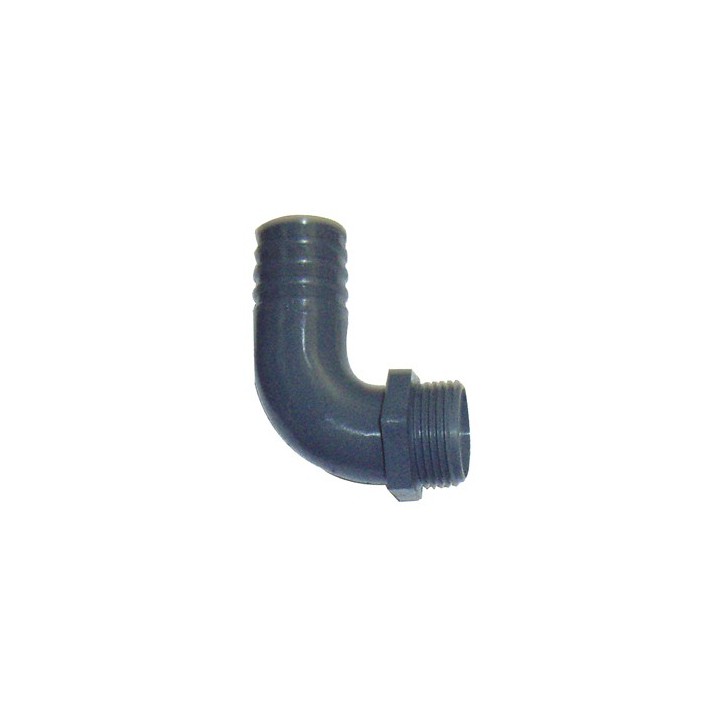 Coude 90° cannele pp male 1''1/4 x 30