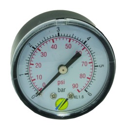 Manometre dorsal 0-6bars male 1/4'' diametre 50mm