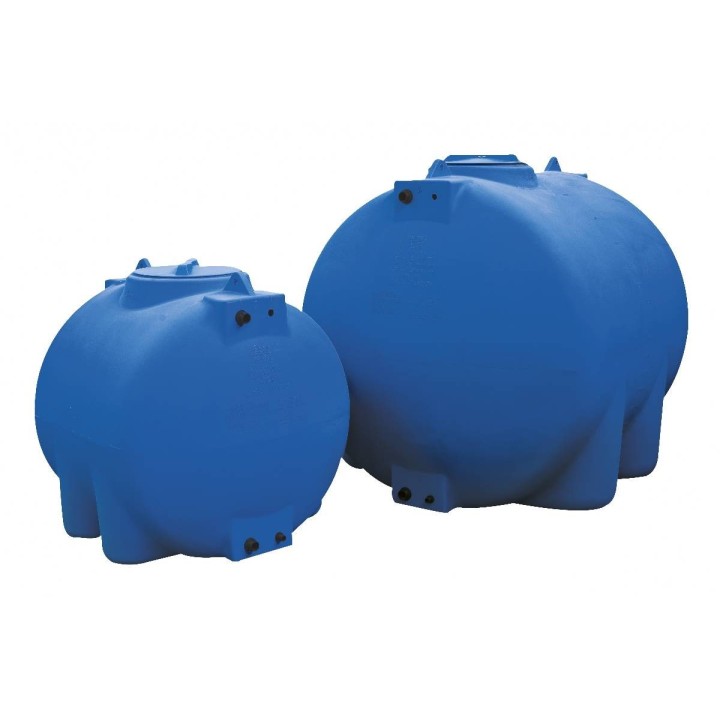 Cuve Stockage Horizontale Bleu En Pe Ronde 300l