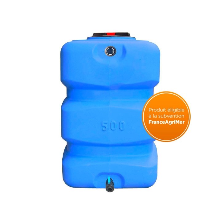 Cuve Stockage Verticale Bleue Espace Reduit 500l Pre Equipee