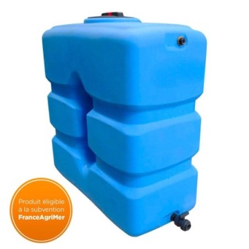 Cuve Stockage Verticale Bleue Espace Reduit 1000l Preequipee