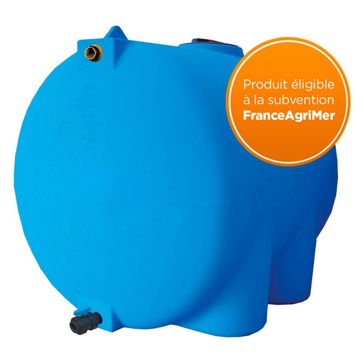 Cuve Stockage Horizontale Bleu Espace Reduit 3000l Preequipee