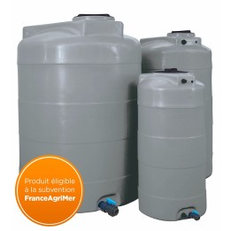 Cuve Stockage Verticale Grise En Pe 10000l Pre Equipee
